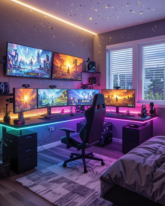 vibrant gaming bedroom transformation