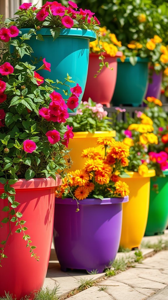 vibrant garden container displays
