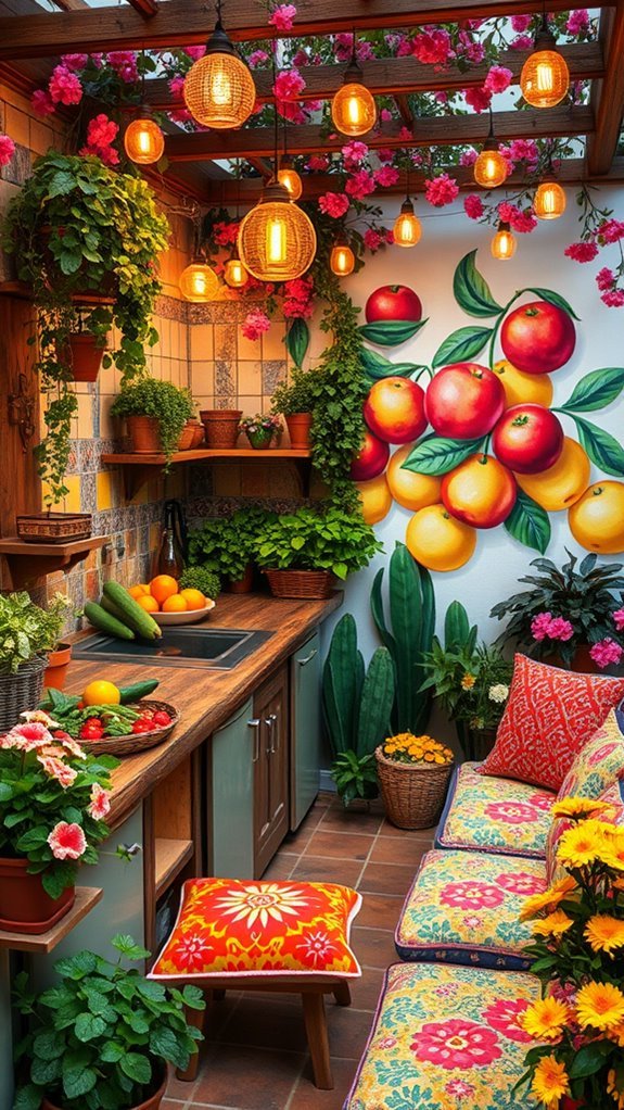 vibrant garden kitchen decor