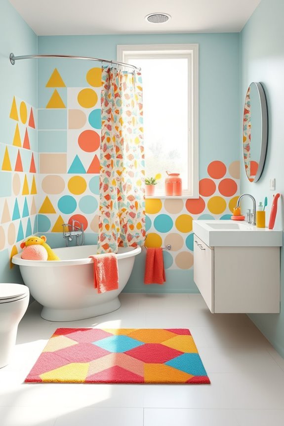 vibrant geometric bathroom designs