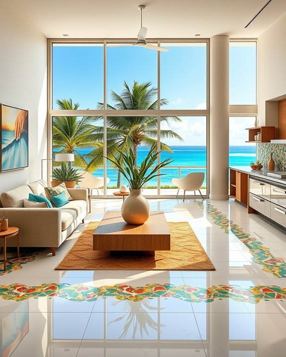 vibrant geometric mosaic tiles