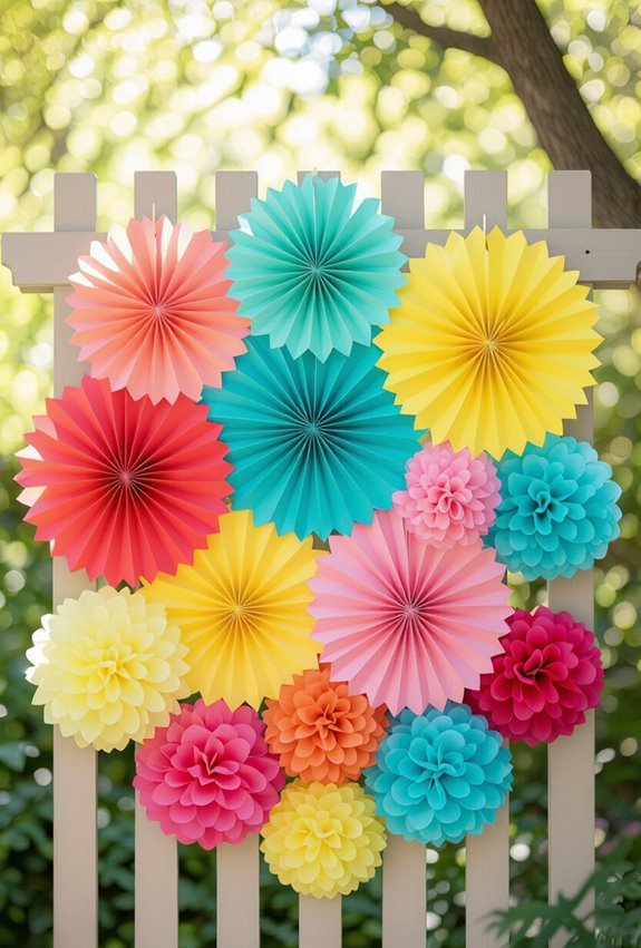 vibrant hanging paper decorations