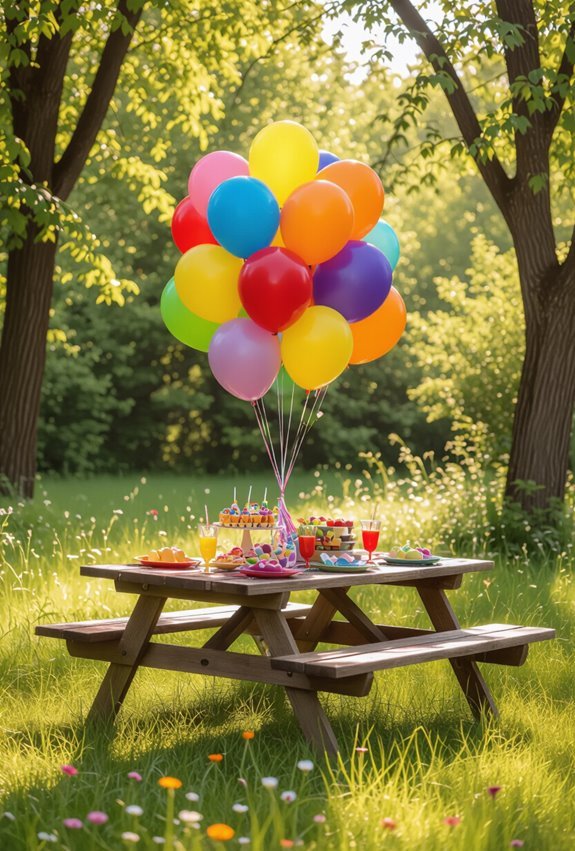 vibrant helium balloon garlands