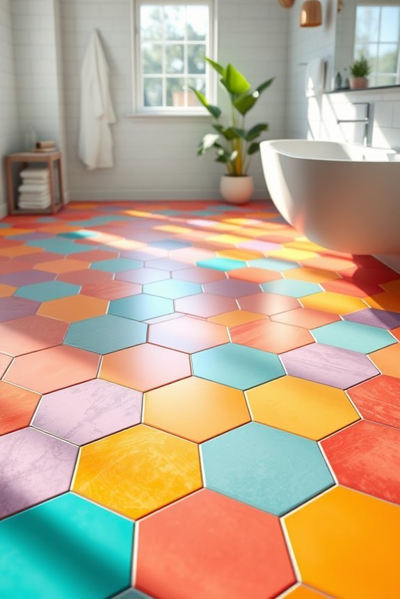 vibrant hexagonal tile designs