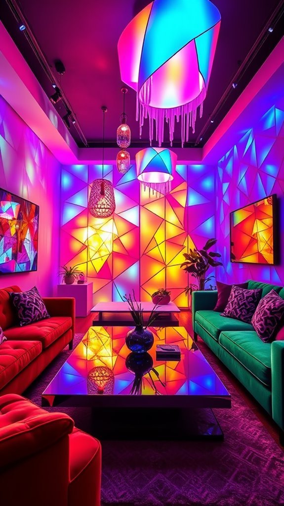 vibrant illuminated artistic showcases