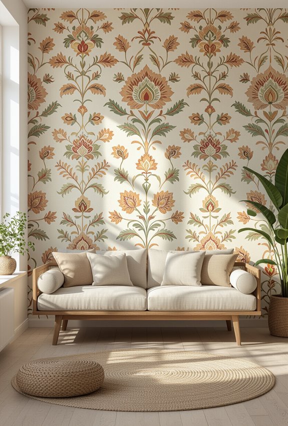 vibrant indian floral wallart