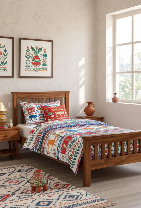vibrant indian folk themed nursery
