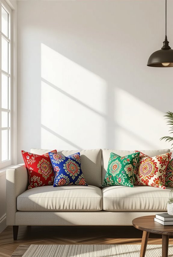 vibrant indian motif throwpillows