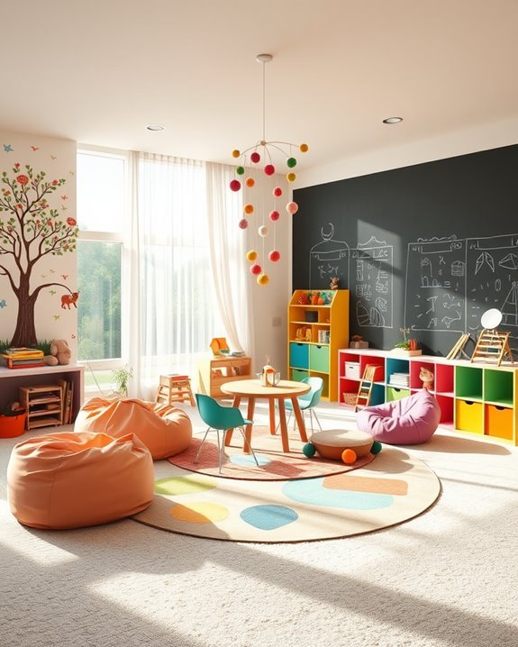 vibrant interactive playroom design