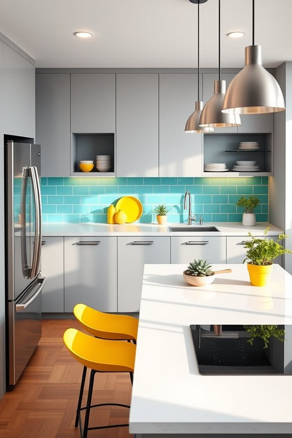 vibrant kitchen color accents