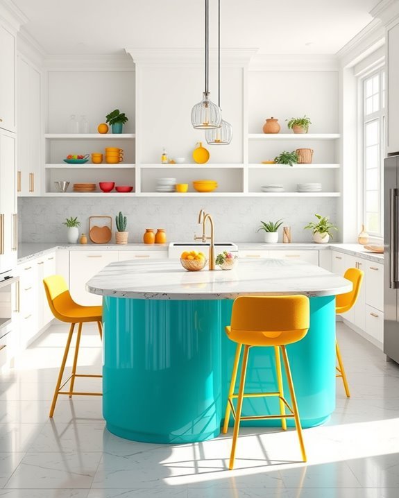 vibrant kitchen island centerpiece
