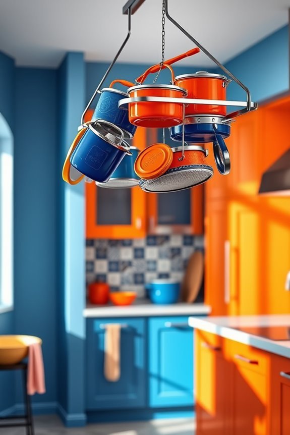 vibrant kitchen pot display