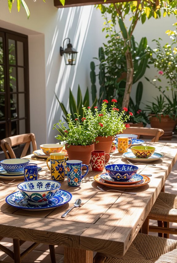 vibrant mexican inspired ceramic tableware