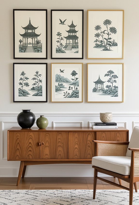 vibrant mixed pattern chinoiserie gallery