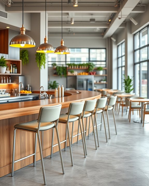 vibrant modern bar seating