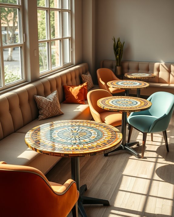 vibrant mosaic table designs