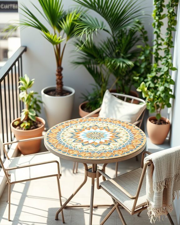 vibrant mosaic tabletop designs