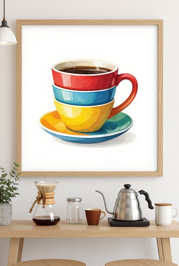 vibrant mugography with saucers