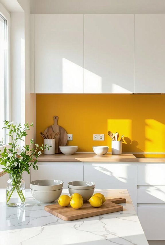 vibrant mustard kitchen accent