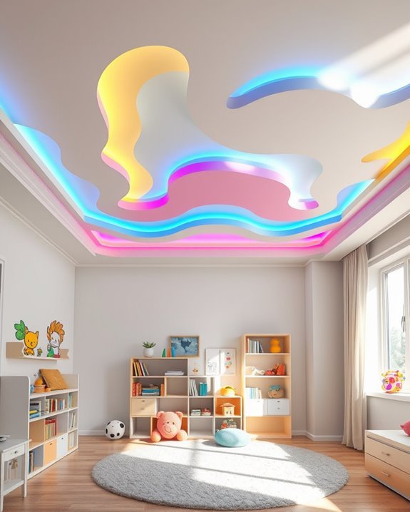 vibrant neon bedroom accents