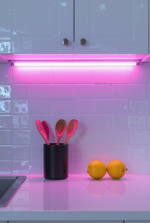 vibrant neon kitchen backsplash