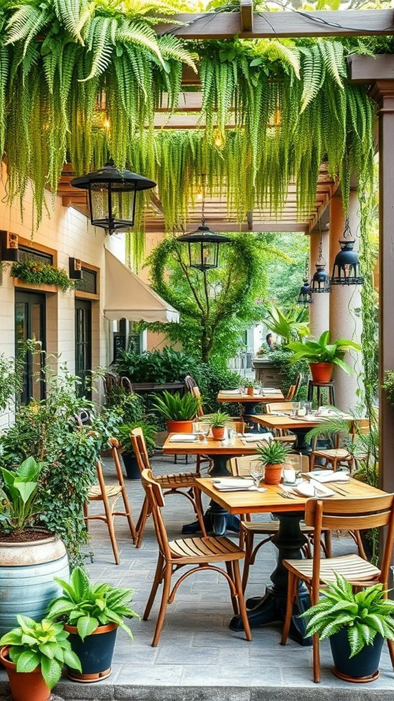vibrant outdoor dining oasis