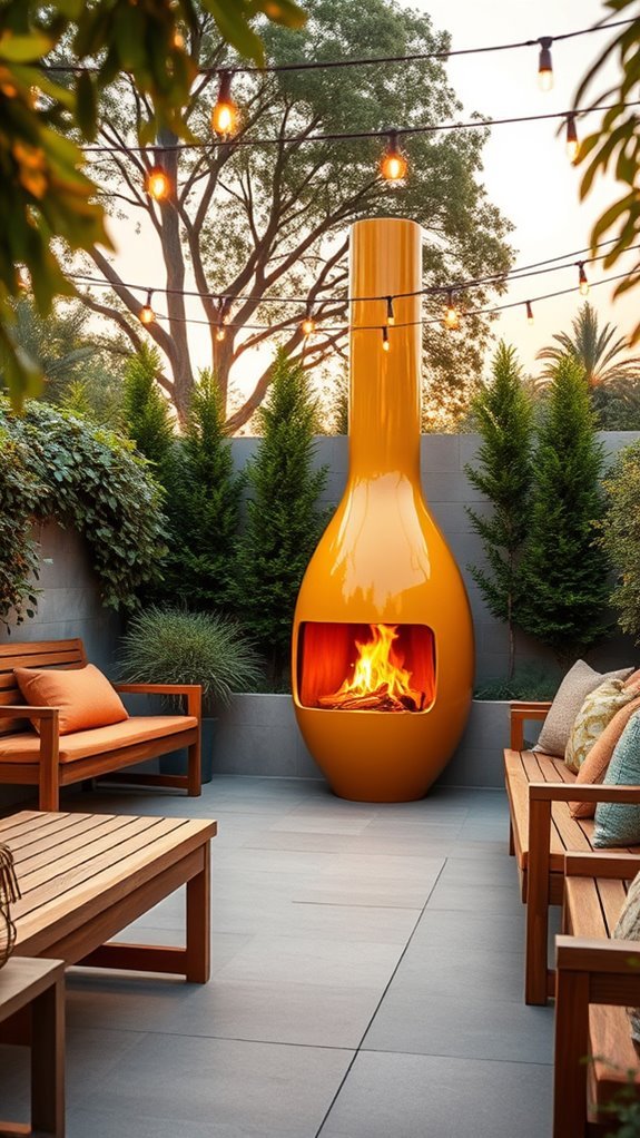 vibrant outdoor fireplace designs