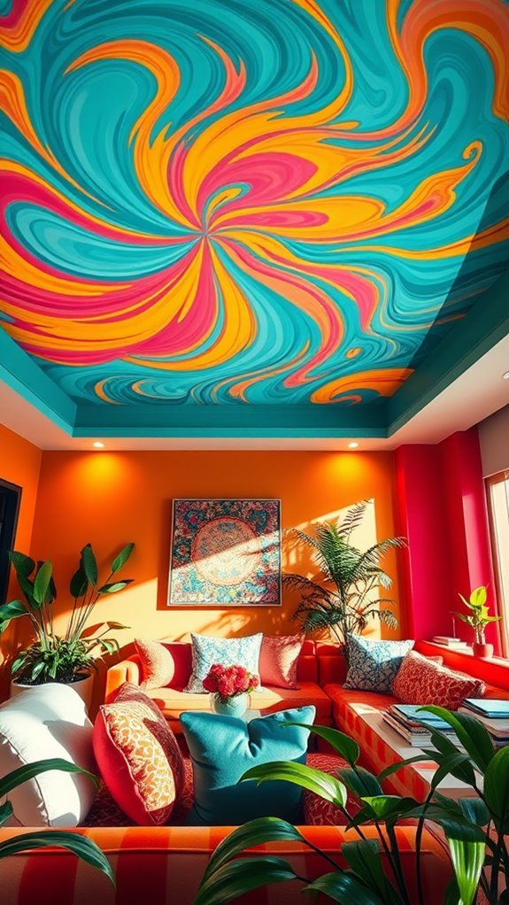 vibrant overhead artistic patterns