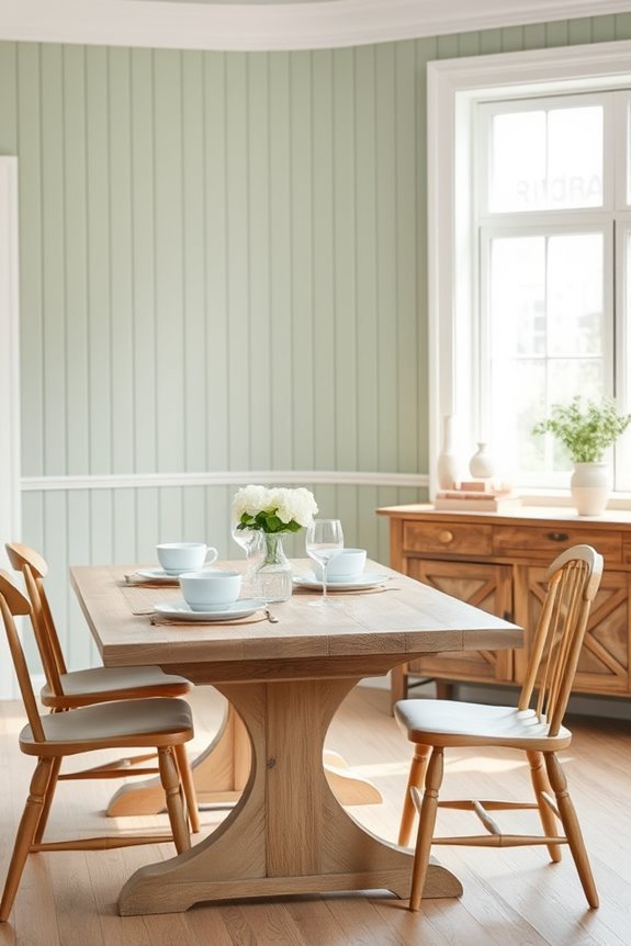 vibrant painted beadboard accents