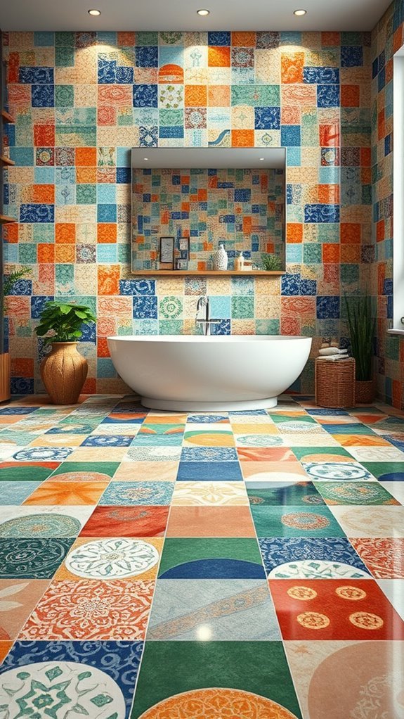 vibrant patchwork tile ideas
