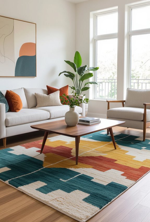 vibrant patterned area rug