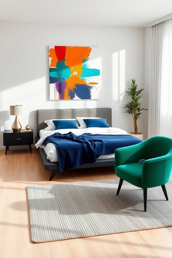 vibrant personalized bachelor bedroom