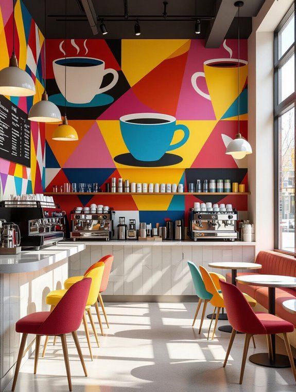 vibrant playful coffee ambiance