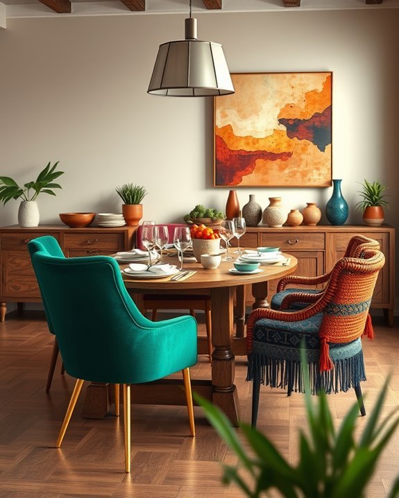 vibrant playful dining chairs