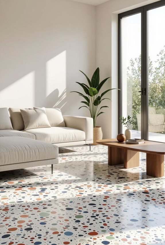 vibrant polished terrazzo tiles