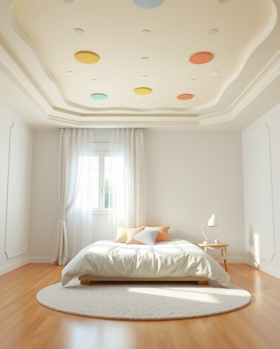 vibrant polka dot ceiling