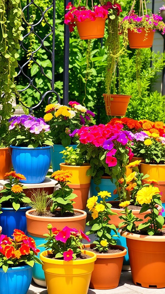 vibrant pots enhance gardens