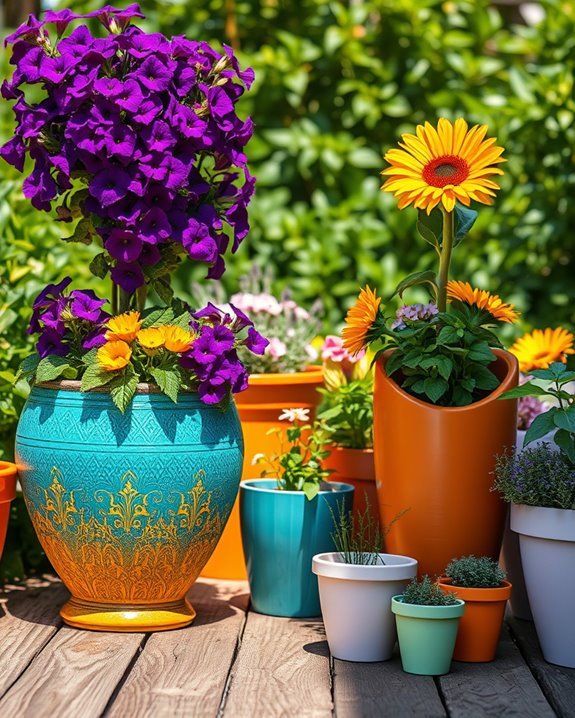 vibrant pots for gardens
