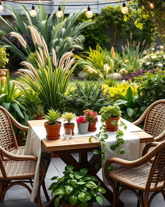 vibrant potted plant arrangements