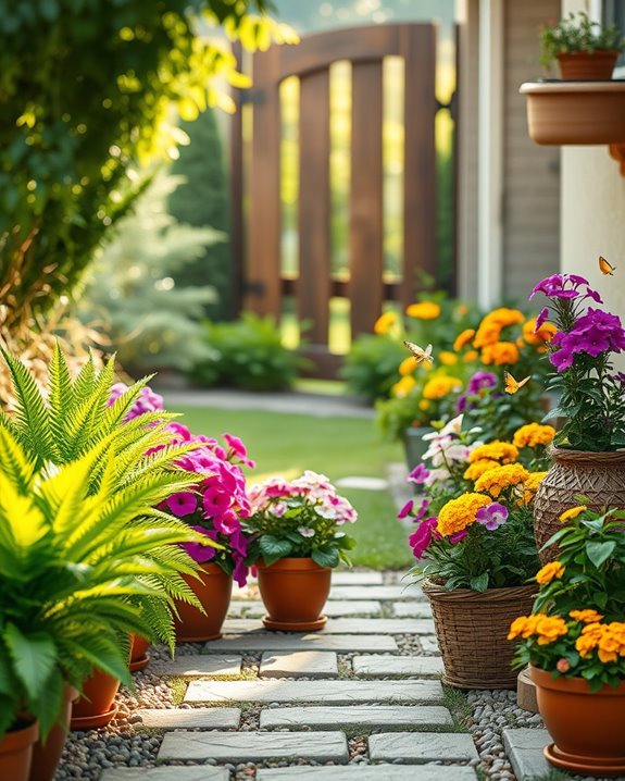 vibrant potted plant arrangements