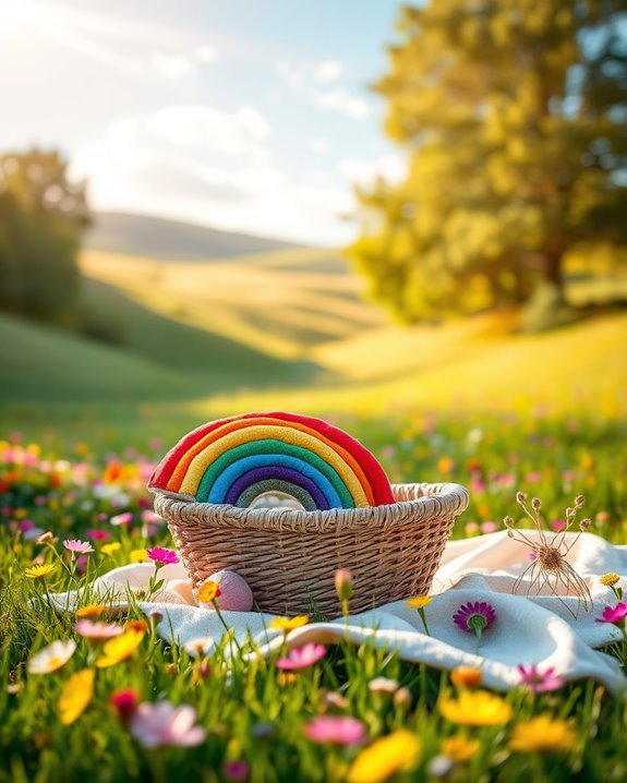 vibrant rainbow baby photoshoot