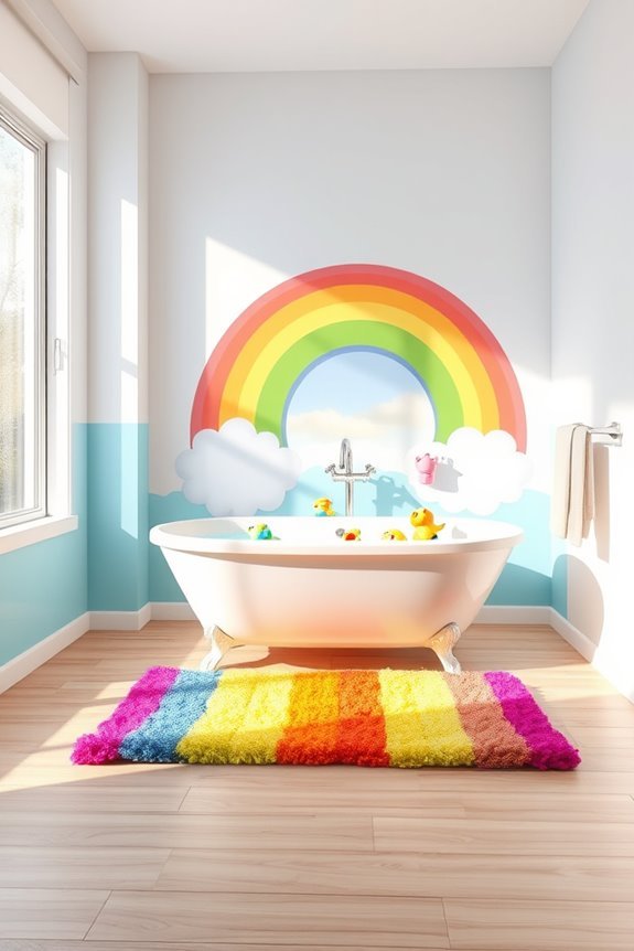 vibrant rainbow bathroom adventure