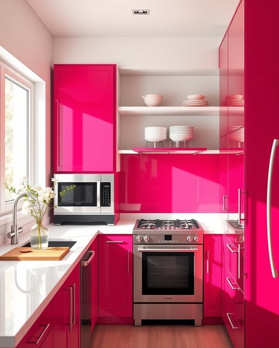 vibrant raspberry kitchen charm