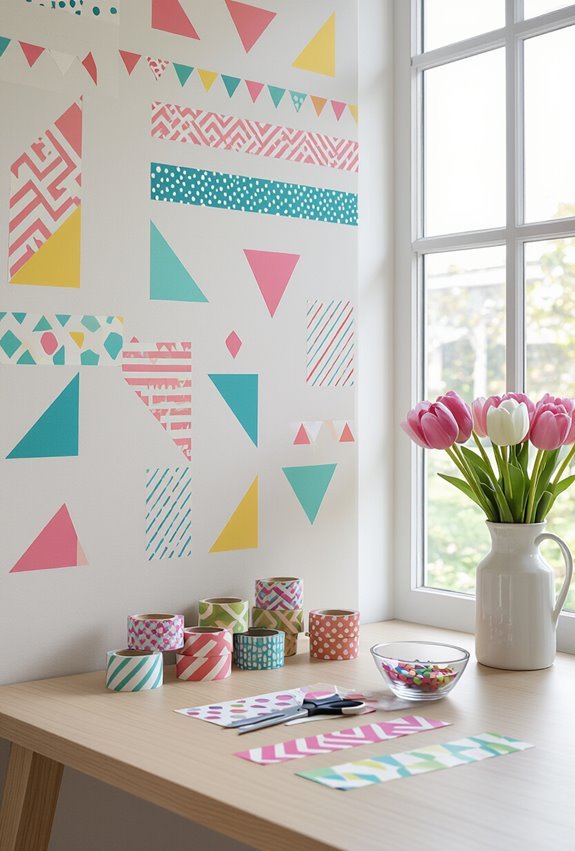 vibrant removable geometric washi