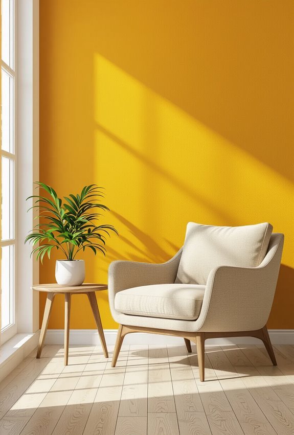 vibrant retro mustard accent