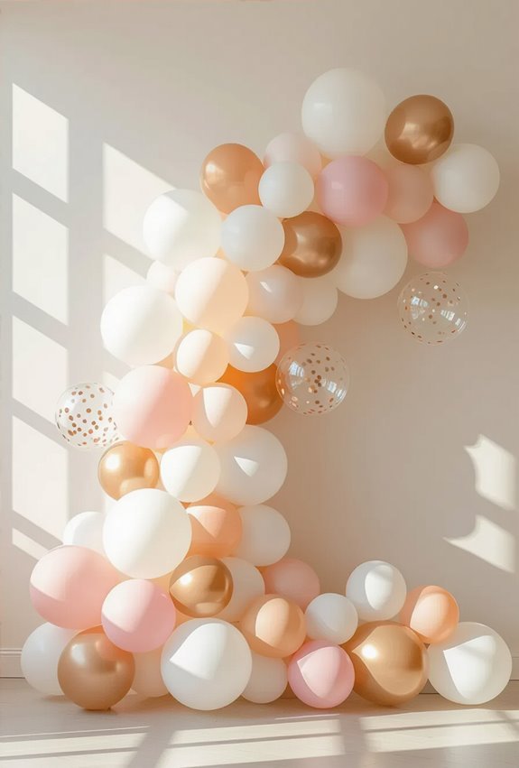 vibrant rustic mirror balloon backdrop