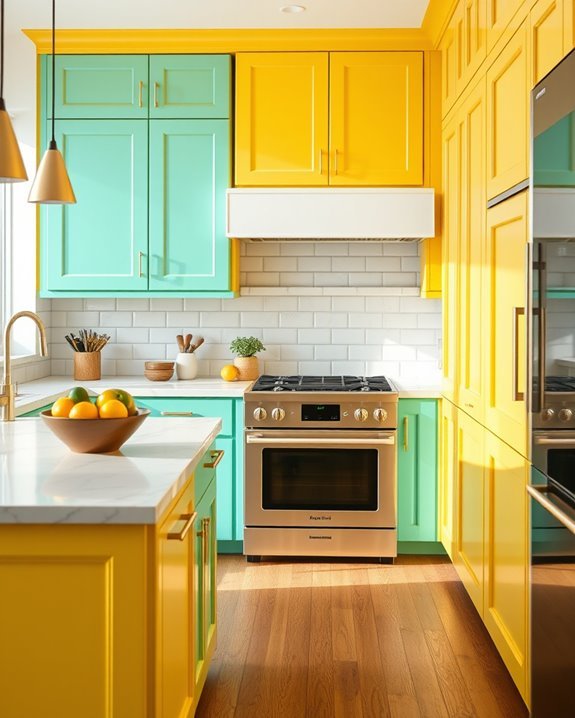 vibrant shaker cabinet colors