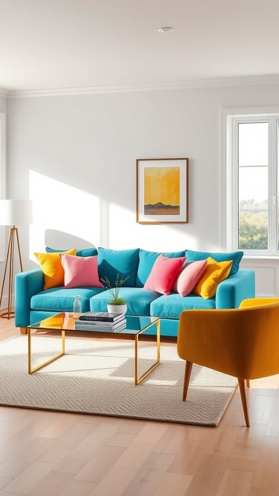vibrant sofas enhance liveliness