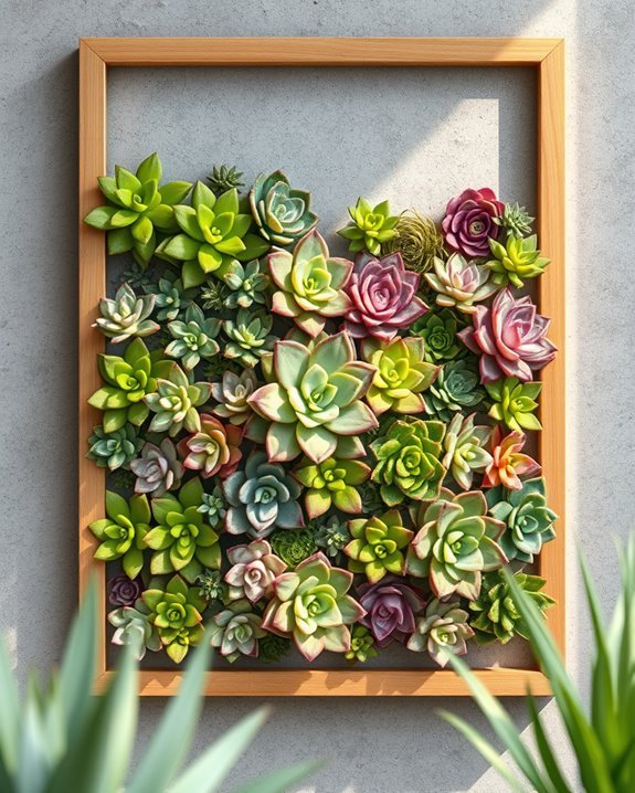 vibrant succulent wall display