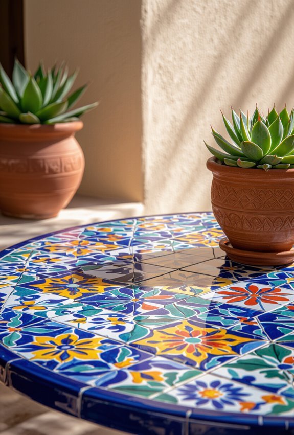 vibrant talavera patio tiles